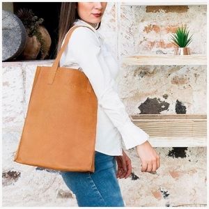 YAYAS Leather Travel Shoulder Tote - Handbag For Men & Women. HandMade